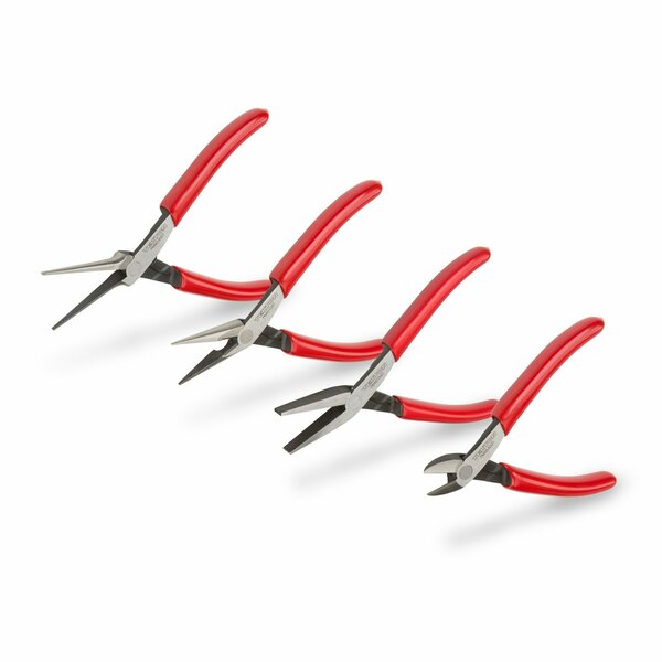 Tekton Mini Pliers Set, 4-Pc (Needle Nose, Long Nose, Flat Nose, Cutting) PMN99004